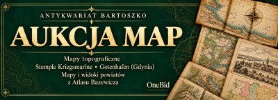 Aukcja map. Mapy topograficzne, stemple Kriegsmarine Gotenhafen [Gdynia], widoki z Atlasu Bazewicza
