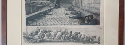 1st Art Auction of the Kosmos Antiquarian - etsningar av J.P. Norblin; polska tryck, teckning, akvarell, collage (19-20:e århundradet)