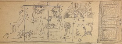 Gloria Taurului pentru a doua oară - afiș și desen de Franciszek Starowieyski - A VII-a Licitație de Antichități Skalite