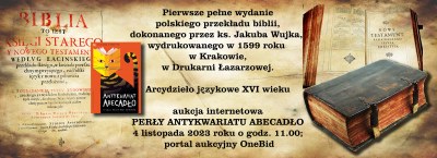 ANTIQUARIAT ABECADEL: Bible Jakuba Wujeka, 1. vydání z roku 1599 a 2. úplné vydání z roku 1740