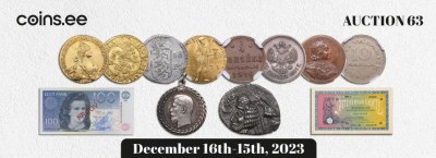 Leilão 63: Moedas antigas e mundiais, medalhas, notas de banco, filatelia | Coleção de moedas de Nicolau II
