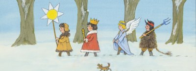 Gwiazdka na gapę. Ilustracja na święta