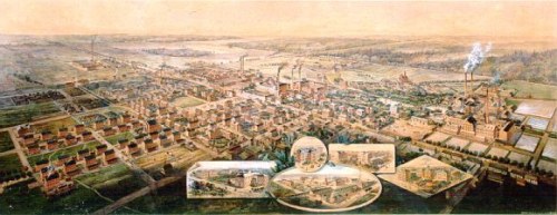 Panorama Żyrardowa z 1899 r.