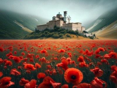 Czerwone maki na Monte Cassino