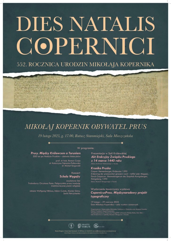 Dies Natalis Copernici. 552. rocznica urodzin Mikołaja Kopernika