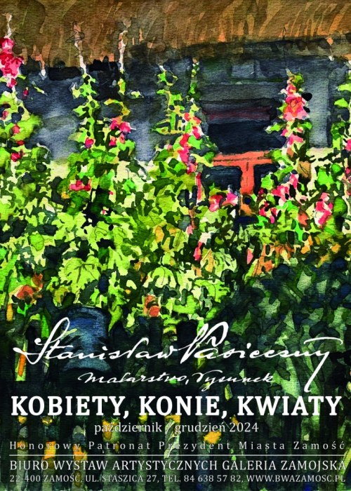 Stanisław Pasieczny Kobiety Konie Kwiaty- malarstwo, rysunek