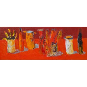 Jolanta Caban ( ur. 1962 ), Still life with red and orange saucepan, 2021