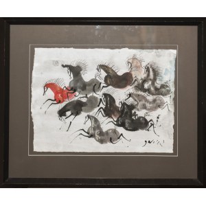 Józef Wilkoń ( ur. 1930 ), Tabun koni z czerwonym