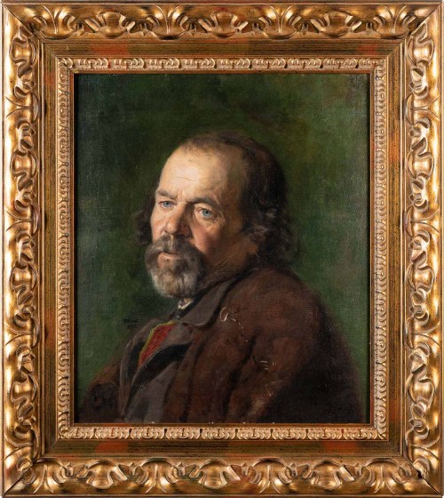 Wojciech Weiss (1875-1950), Portret chłopa w sukmanie, 1894/95