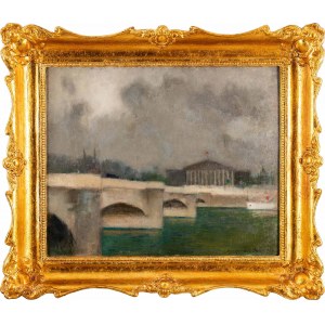 Alfons Karpiński (1875-1961), Widok przez Pont de la Concorde na Chambre des Députés w Paryżu, 1912
