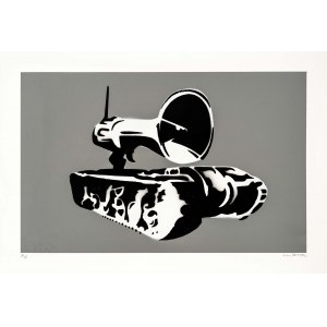 NOT BANKSY, Banksy. Tank Commander Gray, 2019