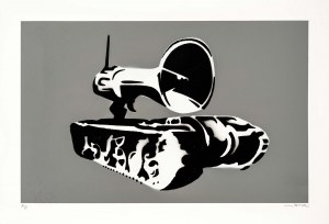 NOT BANKSY, Banksy. Tank Commander Gray, 2019