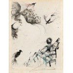 Salvador Dalí (1904-1989), Kobieta z papugą, z cyklu: „Sekretne wiersze Apollinaire'a”, 1967