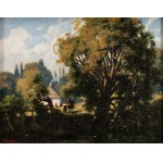 Władysław Aleksander Malecki (1836-1900), Pejzaż wiejski, 1884