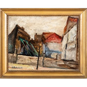 Zdzisław Przebindowski (1902-1986), Zabudowa - portret dziewczynki - praca dwustronna