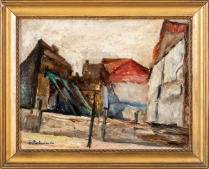 Zdzisław Przebindowski (1902-1986), Zabudowa - portret dziewczynki - praca dwustronna