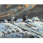 Wiktor Zin (1925-2007), Chaty w zimowym pejzażu, 1982