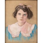 Antoni Waśkowski (1885 Kraków - 1966), Portret dziewczynki z kokardą we włosach