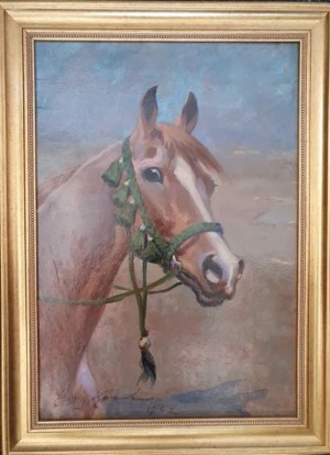 Jerzy Kossak, Głowa konia arabskiego, 1942