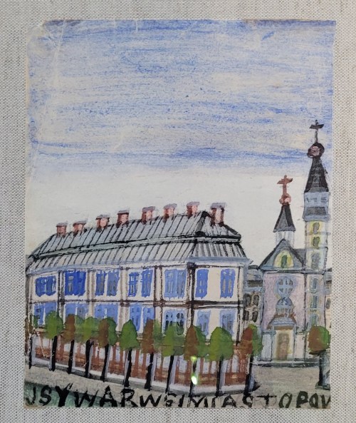 Nikifor Krynicki, Pejzaż miejski z kościołem