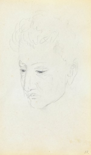 Jacek Malczewski, Szkic twarzy młodego mężczyzny z lewego trzy-czwarte