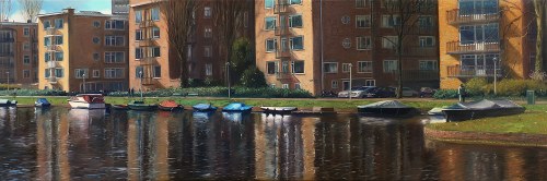 Jakub Podlodowski, Amsterdam - Erasmus Park, 40x120, 2021, oprawiony