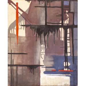 Maria Ginter, Bez tytułu, 1958, olej na płótnie, 61,5 x 50 cm, sygn.
