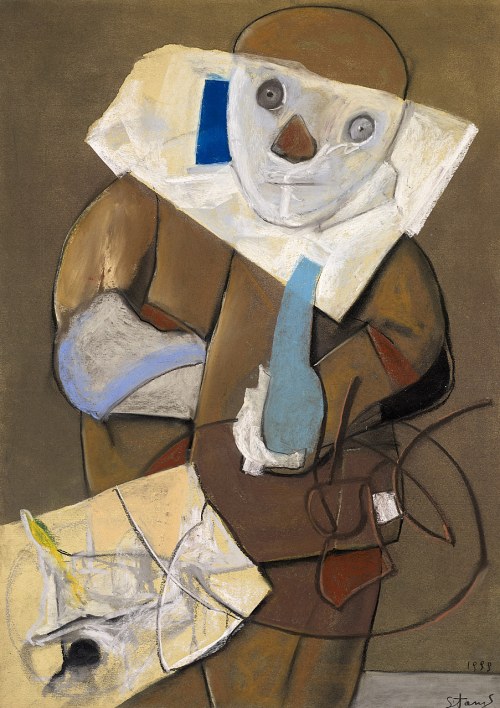 Stasys EIDRIGEVICIUS (ur. 1949), Przymiarka, 1999 pastel, papier, 70 x 50 cm, w opr. 87,5 x 66,5 cm, sygn. na odwrociu: Przymiarka / 70 x 50 / pastel / 1999 / H/3 (w kwadracie)