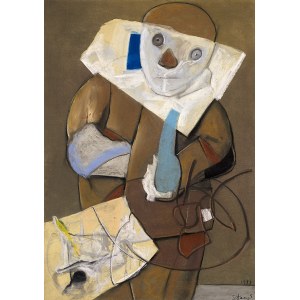 Stasys EIDRIGEVICIUS (ur. 1949), Przymiarka, 1999 pastel, papier, 70 x 50 cm, w opr. 87,5 x 66,5 cm, sygn. na odwrociu: Przymiarka / 70 x 50 / pastel / 1999 / H/3 (w kwadracie)