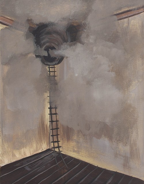 Michał CHUDZICKI (ur. 1983, Kraśnik), Domowe ognisko II, 2012 olej na płótnie, 25 x 20 cm, sygn. tył