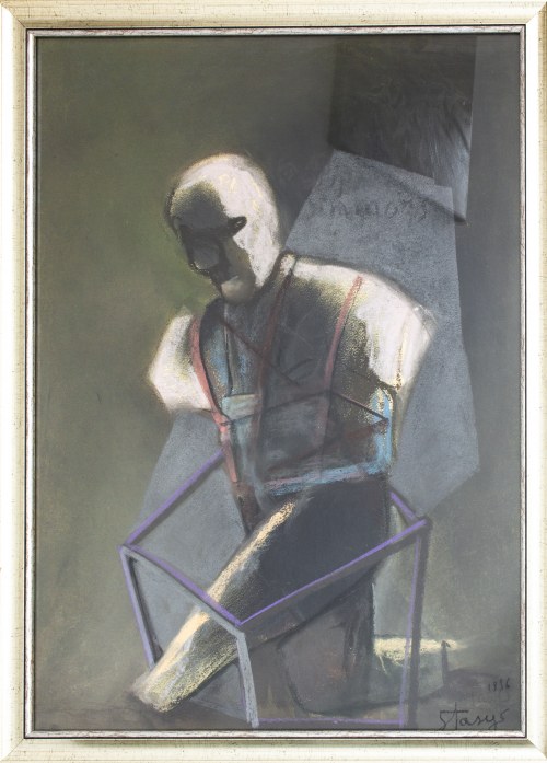 Stasys EIDRIGEVICIUS (ur. 1949), Krok, 1996, pastel na papierze, 70,5 x 50,5 cm, w opr. 76,5 x 56,5 cm, sygn. tył