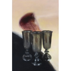 Edyta Olszewska, Arma Passioni VII, 2023, olej na płótnie, 150 x 100 cm, sygn. tył