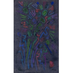 Janina Kraupe-Świderska, Błyski nocy, 1967, technika mieszana na płótnie, 92 x 58,5 cm, opr. 94 x 60 cm