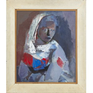Rajmund Kanelba, Piękna nieznajoma, olej na płótnie, 64 x 53 cm