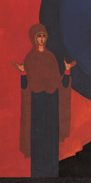 Jerzy Nowosielski, Zstąpienie do otchłani (Pramatka Ewa), 60 x 29,8 cm, Teka Bogurodzica, ed. .../19/2019, digigraphie na papierze
