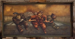 Jerzy Duda-Gracz, Jeźdźcy Apokalipsy czyli fucha, ed. .../20, 1977/2021, digigraphie na papierze, 50 x 95 cm