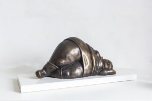 Jerzy Duda-Gracz, rzeźba według obrazu Jerzego Dudy-Gracza Józefowi Chełmońskiemu, ed. 1/8, brąz patynowany, 1979/2021