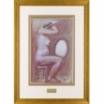 Franciszek Starowieyski, Jajo wiedzy 1991 47 x 29,8 cm akwarela gwasz pastel papier Wymiary: 47 x 29,8 cm (w świetle passe-partout) sygnowany monogramem artysty i datowany p.g.: '1691 | P'