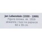 Jan Lebenstein, Figura osiowa, ok. 1959, akwarela i tusz na papierze, 60 x 39 cm