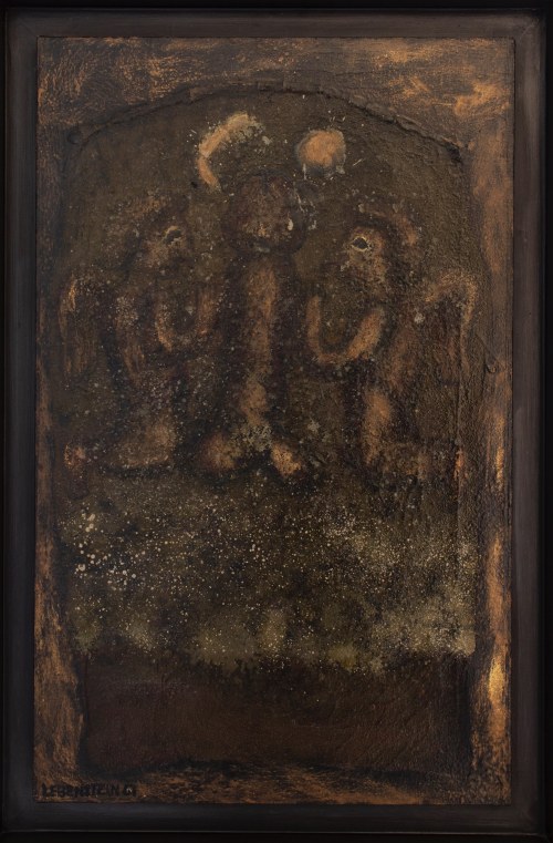 Jan Lebenstein, La Quete (Pogoń), 1967, olej na płótnie, 60,5 x 38 cm (wymiar z rama 73,5 x 51 cm)