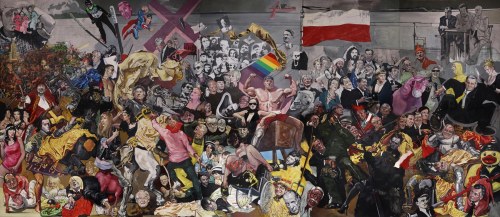 The Krasnals, Bitwa pod Grunwaldem/Statek głupców, 2012, olej na płótnie, 430 x 990 cm