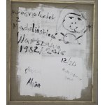 Major Waldemar Fydrych, Krasnoludek z Madalińskiego, Warszawa, 1982/2016, egz. 5/20, technika własna, płótno (edycja odręczna na podłożu z muru pracy Pomarańczowej Alternatywy); 70 x 60 cm, sygn. z tyłu