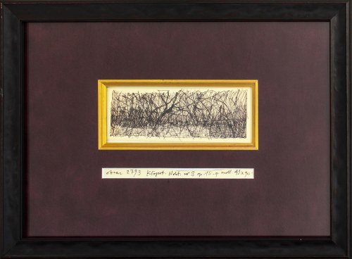 Jerzy Duda-Gracz, szkic do obrazu 2793 / Kłopot / Nokturn Nr 3 Op. 15 g-moll praca oprawiona w ramę za szkłem, wym. w świetle oprawy: 25 x 34,5 cm; w świetle passe-partout: 5 x 14 cm