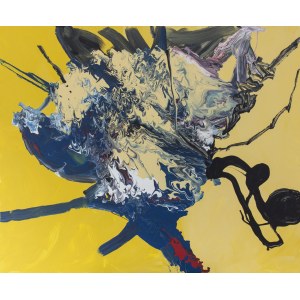 Norman Leto, A bird, 2022, olej na płycie, 100 x 120 cm, sygn. na odwrociu