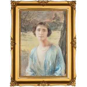 Teodor Axentowicz (1859 - 1938), Portret damy