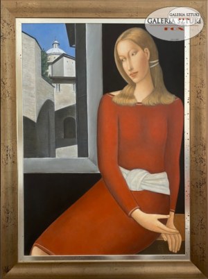 Roman Zakrzewski,, Portret kobiety z pejzażem (2013)