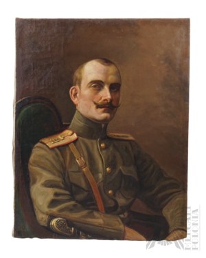 Nieznany Artysta (XIX/XX w.), Imperium Rosyjskie - Portret Carskiego Oficera z Szaszką