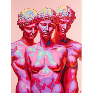Michał Cieślukowski, Virgines Capitales, akryl, płótno, 130 x 110 cm, 2024