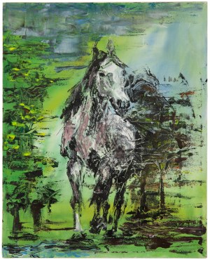 Wilhelm Sasnal, Koń, olej, płótno, 41 x 33 cm