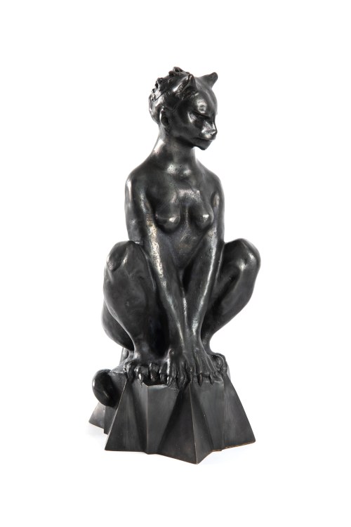 Konstanty Laszczka, Kobieta Kot, brąz, 1928